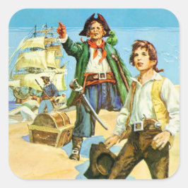 Treasure Island 1 Sticker Fyrkantigt Klistermärke