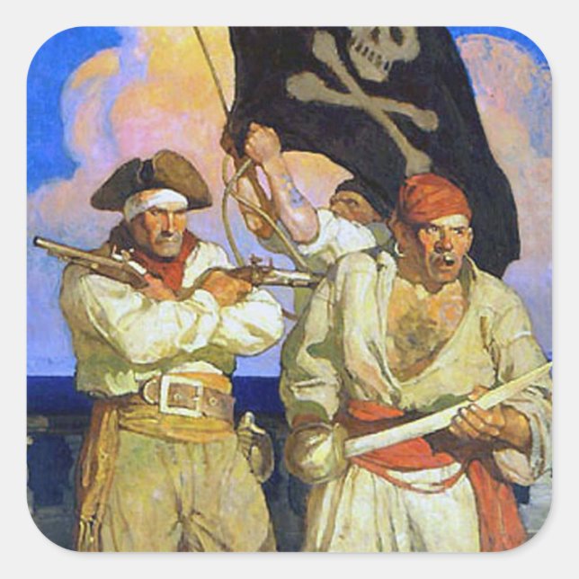 Treasure Island 2 Sticker Fyrkantigt Klistermärke (Framsida)