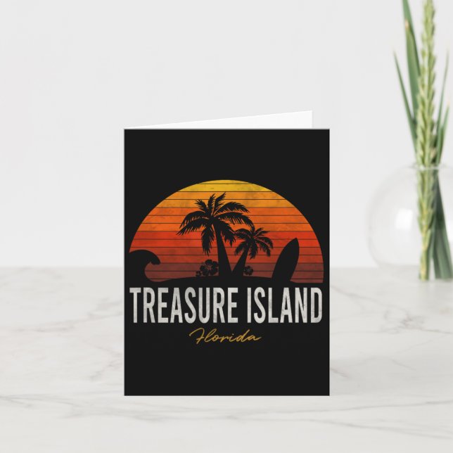 Treasure Island Beach Florida Fl Handflatan Vacati Kort (Framsida)