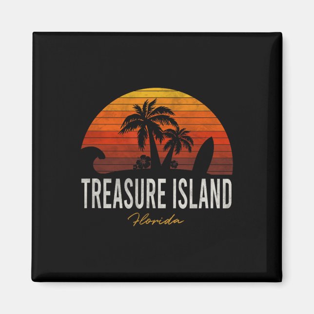 Treasure Island Beach Florida Fl Handflatan Vacati Magnet (Framsidan)