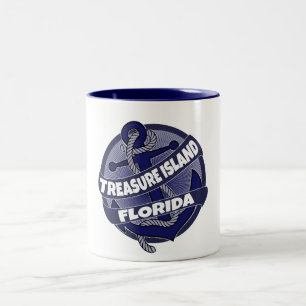 Treasure Island Florida anchor swirl kaffe mugg
