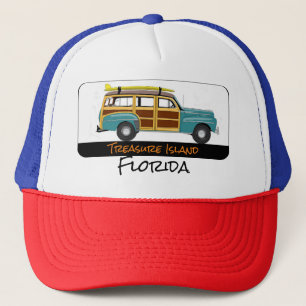 Treasure Island, Florida Surfa Woody Hat Keps