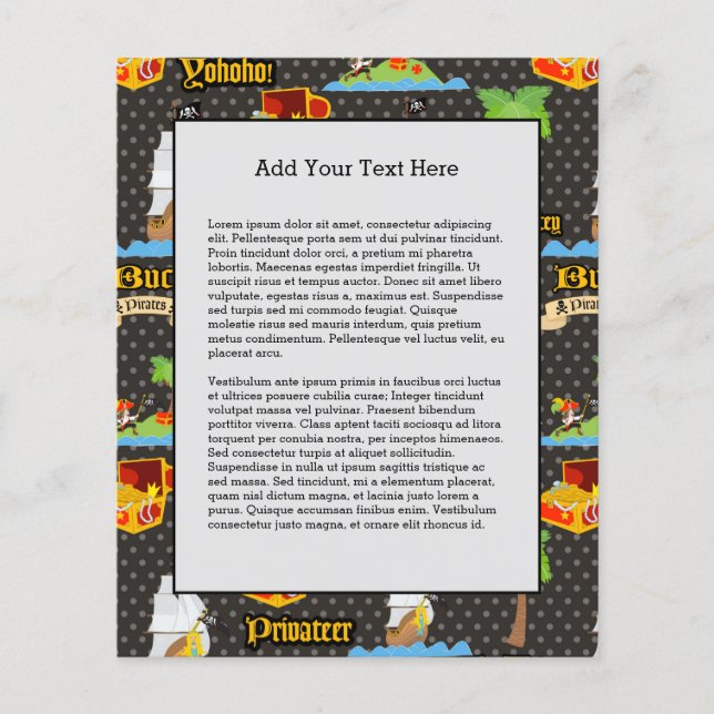 Treasure Island Handflatan Träd Pirat Flagga Raidi Flygblad (Framsidan)