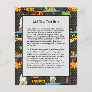 Treasure Island Handflatan Träd Pirat Flagga Raidi Flygblad