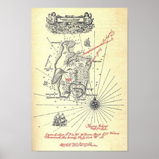 ’Treasure Island Karta’ Poster