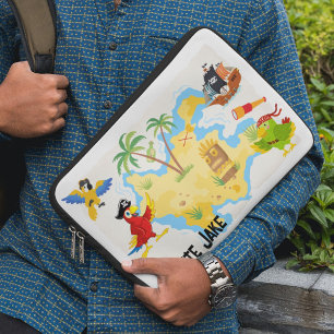 Treasure Island med Pirater Namn och Parrots Laptop Fodral