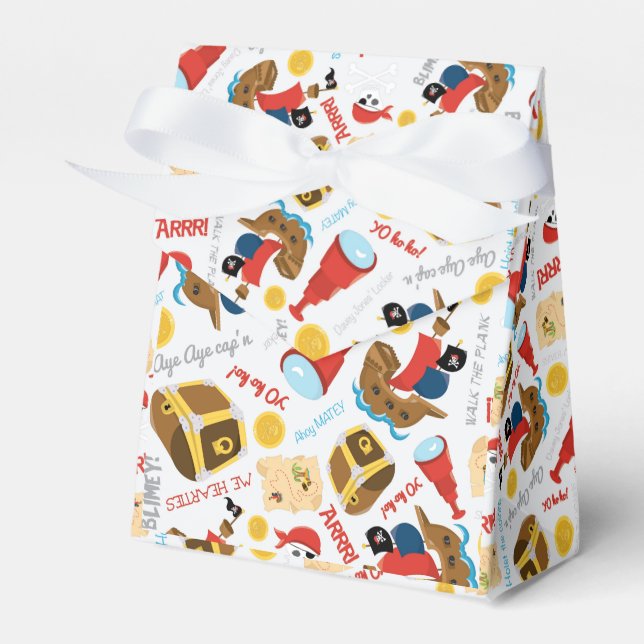 Treasure Island Party Pirat Favor Box Presentaskar (Framsidan Sidan)