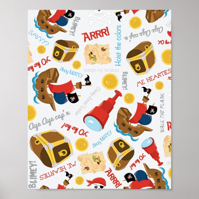 Treasure Island Party Pirat Poster (Framsidan)