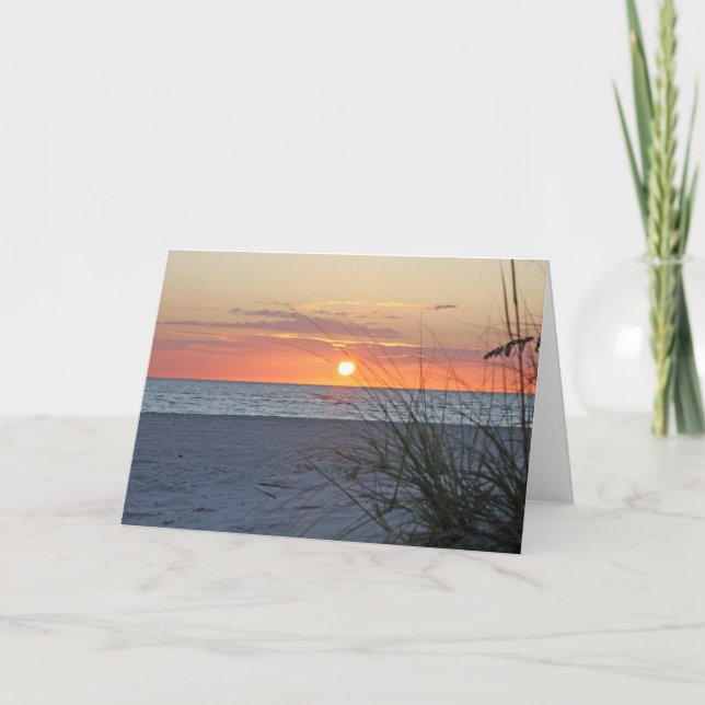 Treasure Island Sunset, Version C, Note Card Kort (Framsida)