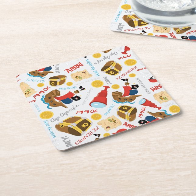 Treasure Island Underlägg Papper Kvadrat (Vinklad)