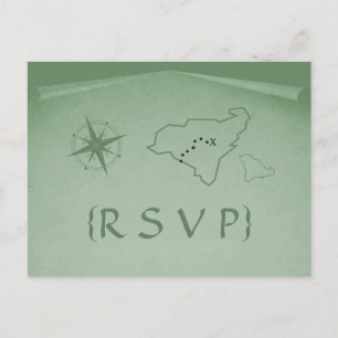 Treasure Karta OSA Postcard, Grönt Inbjudan Vykort