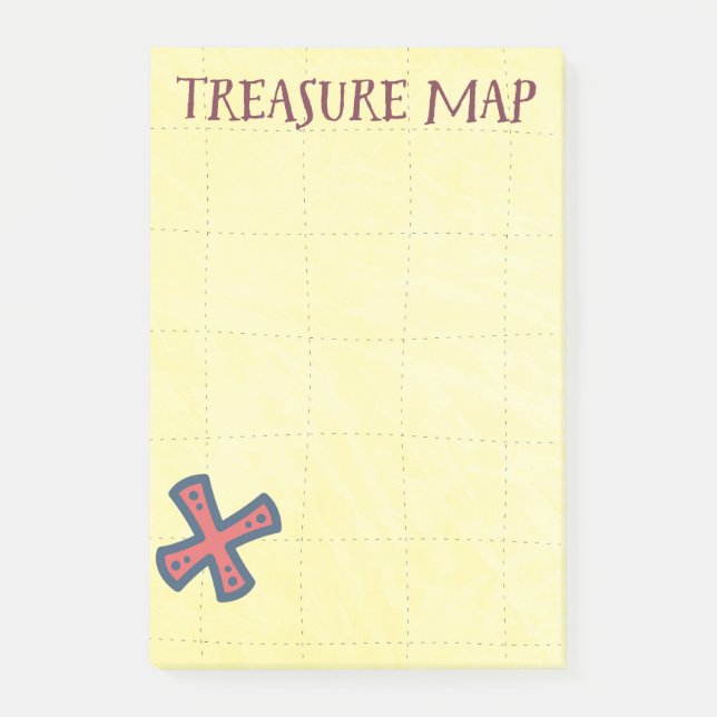 Treasure Karta Pirat Booty Post-it Block (Framsida)