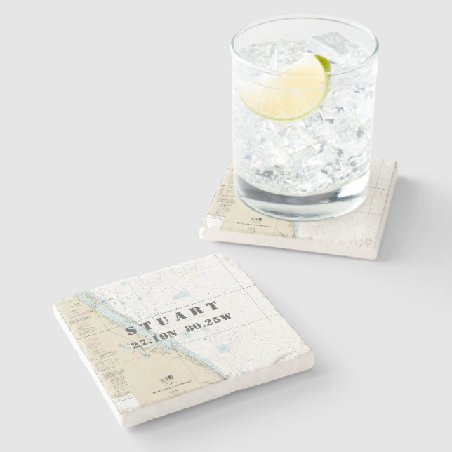 Treasure Kusten Florida Authjust Boot Chart Underlägg Sten (Sidan)