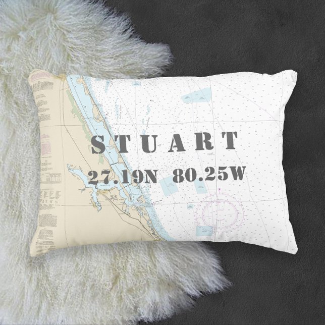 Treasure Kusten Stuart Florida 🌴 Vintage Nautical Prydnadskudde (Treasure Coast Stuart Florida 🌴 Vintage Nautical Accent Pillow
)