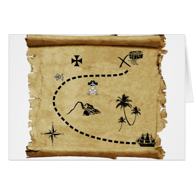 treasure map hälsningskort (Framsidan Horizontal)