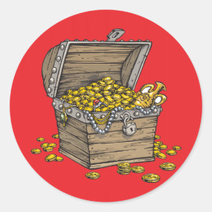 Treasure on Red Runt Klistermärke