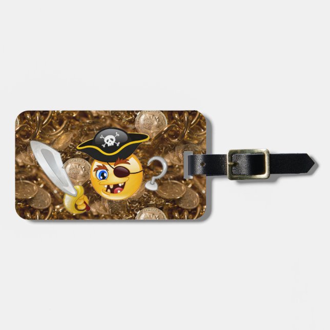 Treasure pirat emoji bagagebricka (Horisontell Framsida)