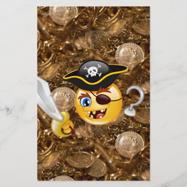 Treasure pirat emoji brevpapper (Framsida)