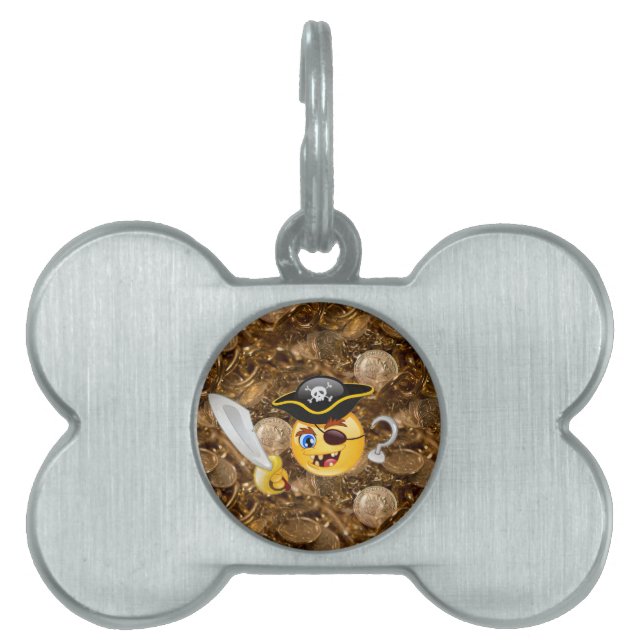 Treasure pirat emoji namnbricka husdjur (Framsidan)