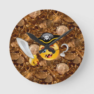 Treasure pirat emoji rund klocka