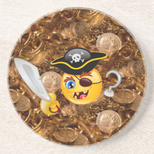 Treasure pirat emoji underlägg sandsten
