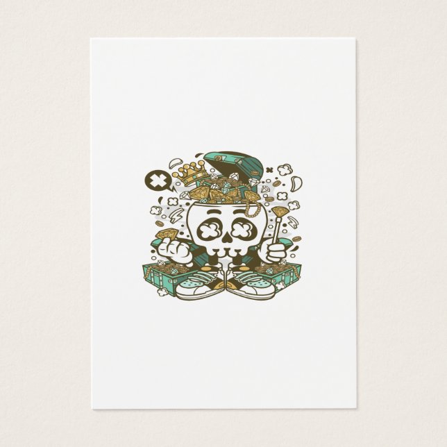 Treasure Skull Head Visitkort (Framsidan)