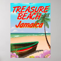 Treasure strand Jamaica-reseaffisch