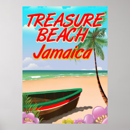 Treasure strand Jamaica-reseaffisch Poster