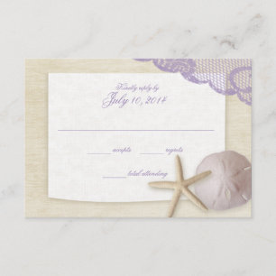 Treasured Beach Lavender Bröllop Response OSA Kort