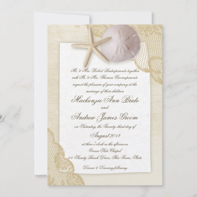 Treasured Beach Wedding Inbjudningar (Framsida)