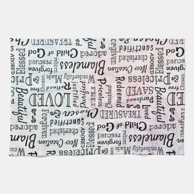 Treasured Christian Ord of Affirmation Kökshandduk (Horisontell)