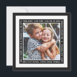 Treasured Gifts | Svart | Foto Julkort<br><div class="desc">Sprid munterhet med det här snygga helgdag-fotokortet,  med inspirerande ord och ett geometriskt ram i svartvitt.</div>