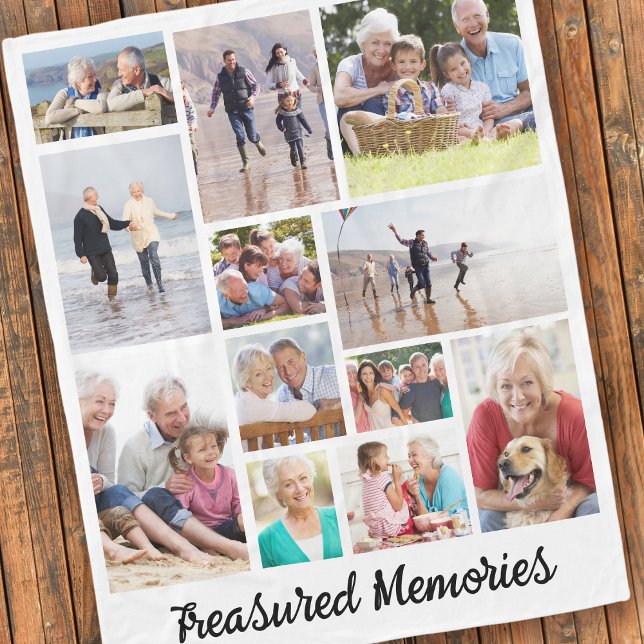Treasured Memories 12 Photo Keepsak Fleecefilt (Skapare uppladdad)