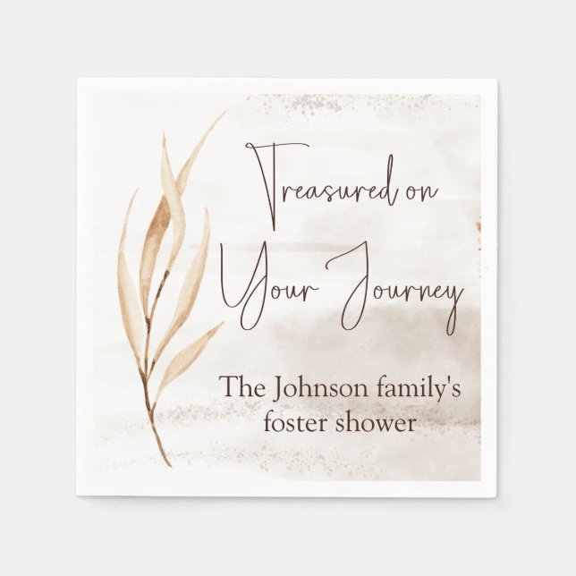 "Treasured on Your Journey" Foster Care Shower Pappersservett (Framsidan)