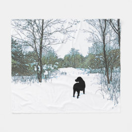 Treasures - Black Hund Art - Svart lab Fleecefilt