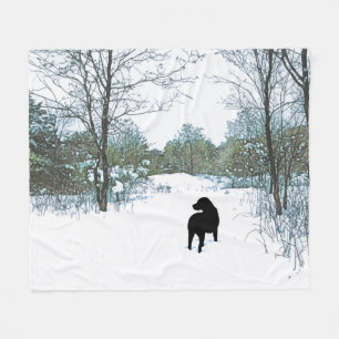 Treasures - Black Hund Art - Svart lab Fleecefilt