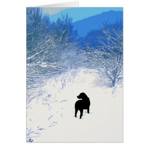 Treasures - Black Hund Art - Svart lab Hälsningskort