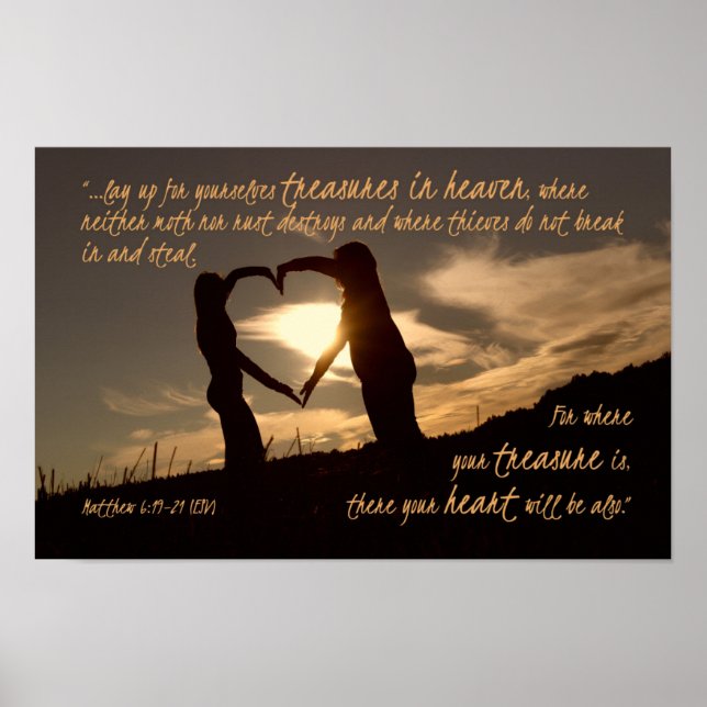 Treasures in Heaven Matthew 6:19-21 Bible Verse Poster (Framsidan)