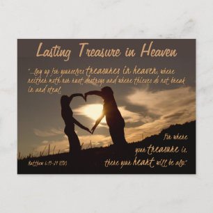 Treasures in Heaven Matthew 6:19-21 Bible Verse Vykort