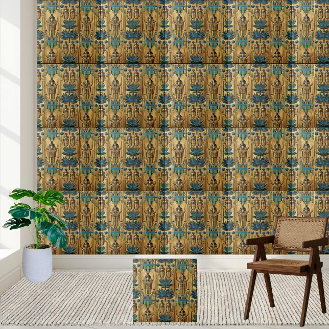 Treasures of Tutankhamun Inspired Egyptian Tile Kakelplatta (Treasures of Tutankhamun Inspired Egyptian Tile)
