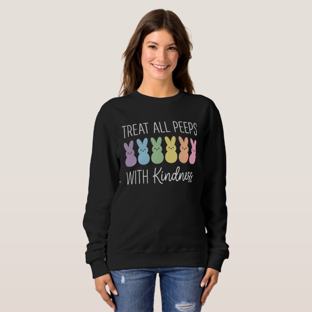 Treat All Peeps With Kindness Easter Teacher T Shirt (Hel framsida)