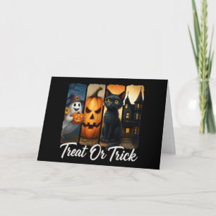 "Treat eller Trick" Halloween-penseldrag Hälsning Kort