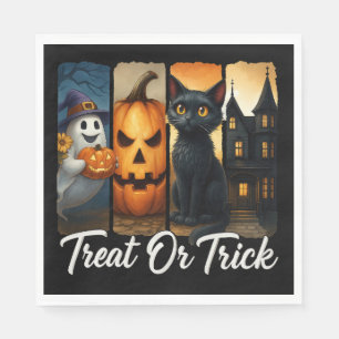 "Treat eller Trick" Halloween-penselstreck Pappersservett