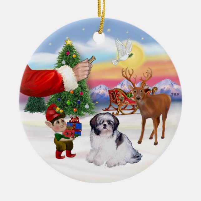 Treat for a Shih Tzu (A) Julgransprydnad Keramik (Framsidan)