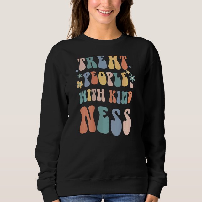 Treat People With Kindness Inspirational Positive  T Shirt (Framsida)