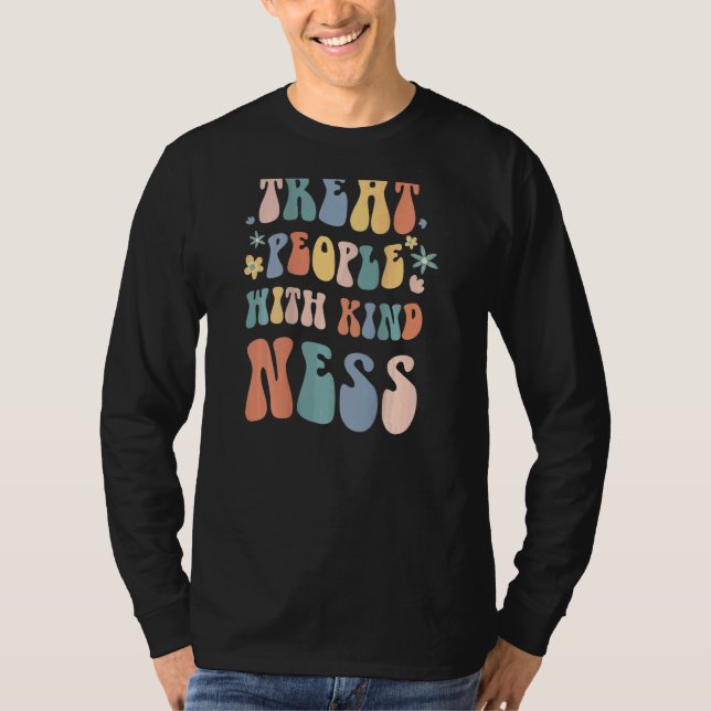 Treat People With Kindness Inspirational Positive  T Shirt (Framsida)