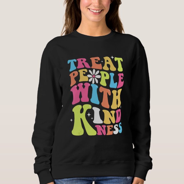 Treat People With Kindness Retro TPWK Inspirationa T Shirt (Framsida)