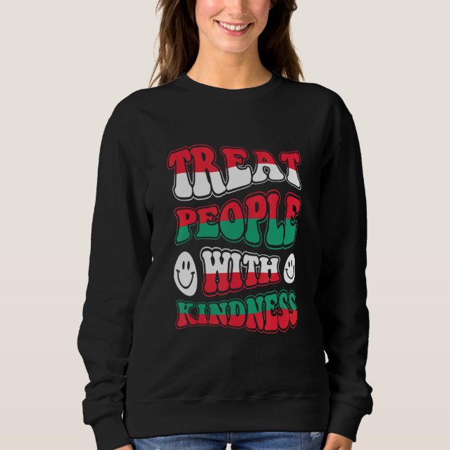 Treat People With Kindness Retro TPWK Inspirationa T Shirt (Framsida)