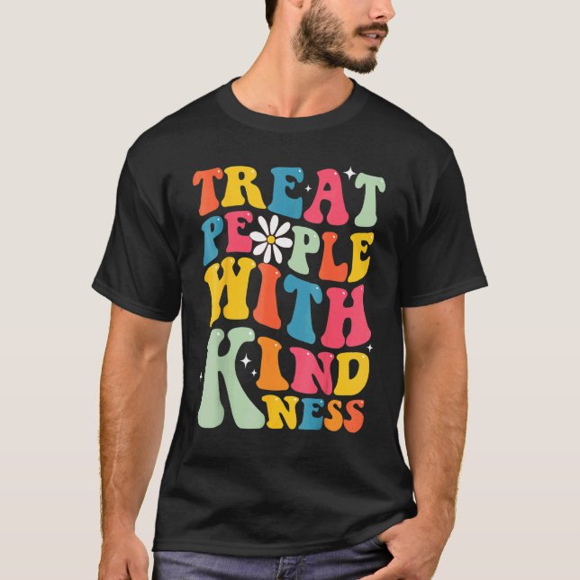 Treat People With Kindness Retro TPWK Inspirationa T Shirt (Framsida)
