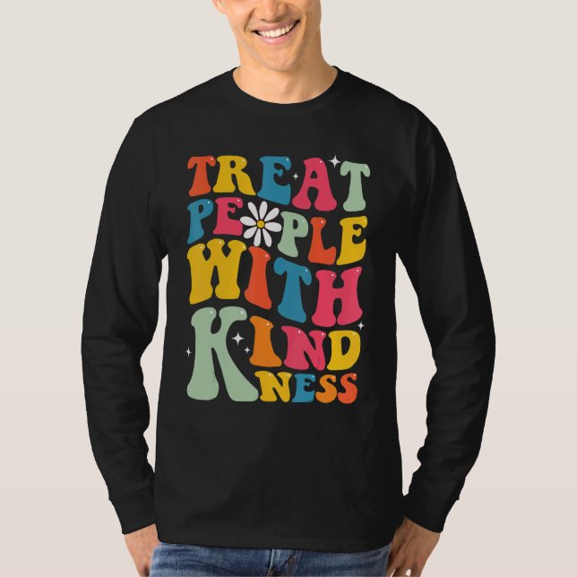 Treat People With Kindness Retro TPWK Inspirationa T Shirt (Framsida)